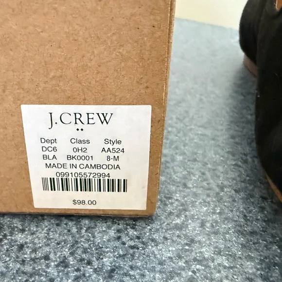 NWT J.Crew Black Suede Women's Smoking Slip On Loafers US 8 - Picture 9 of 9